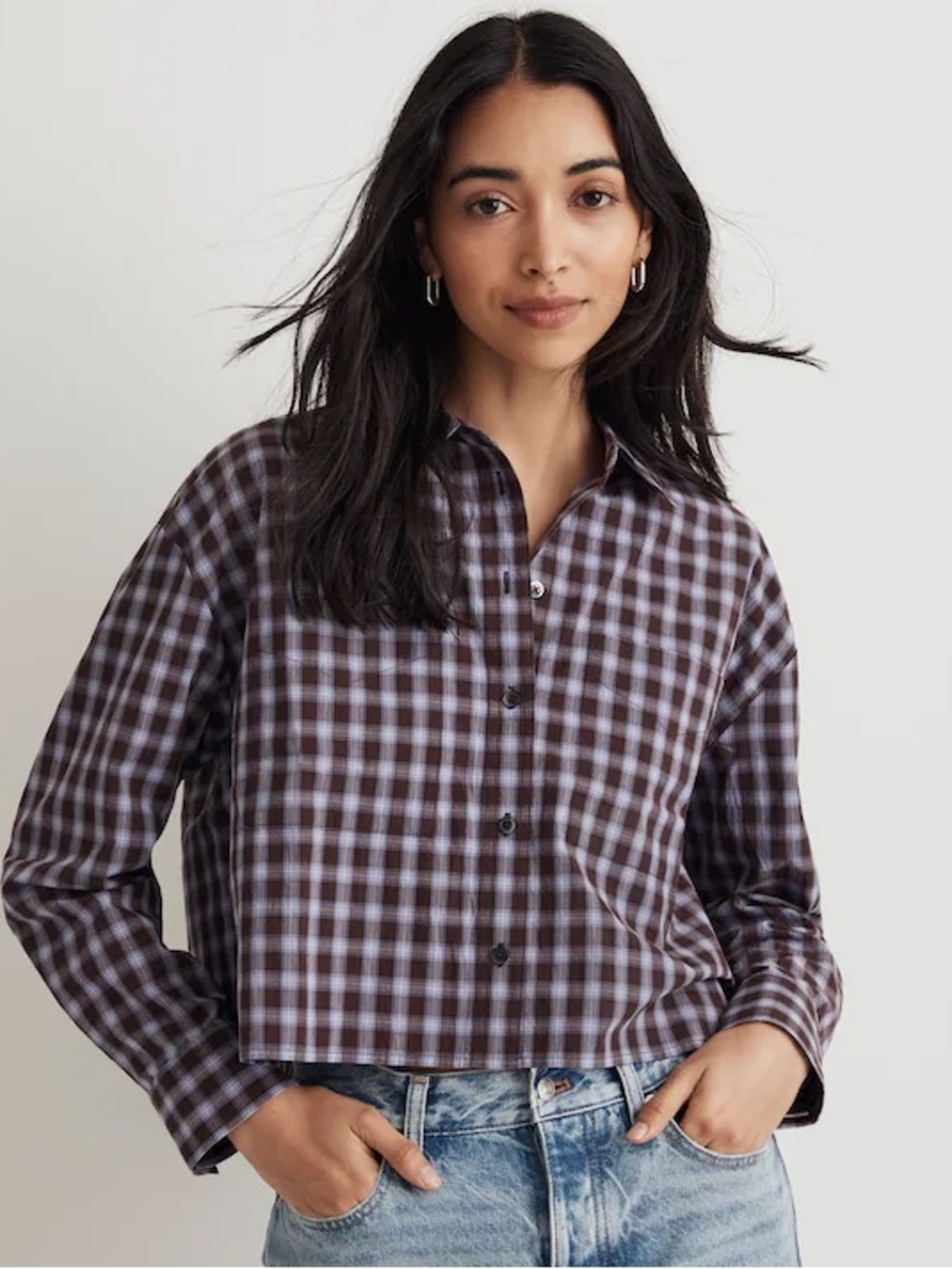 Madewell The Signature Poplin Crop Shirt